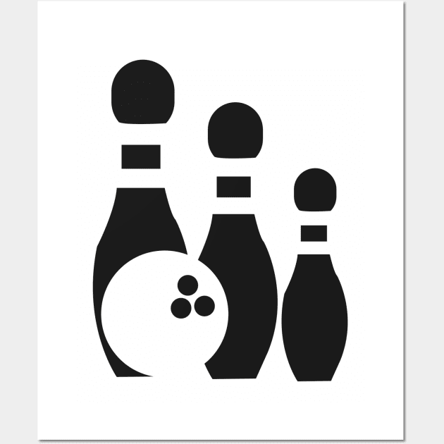 Bowling Icons Doodle Wall Art by Foxxy Merch